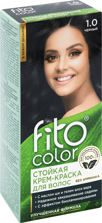 Крем-краска для волос ФИТОКОСМЕТИК Fitocolor, тон 1.0 Черный, 115мл, превью