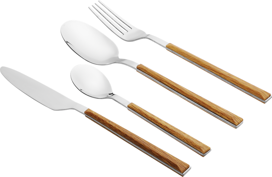 Набор вилок столовых HOMECLUB Wood, нержавеющая сталь, пластик, Арт. SF190926, превью