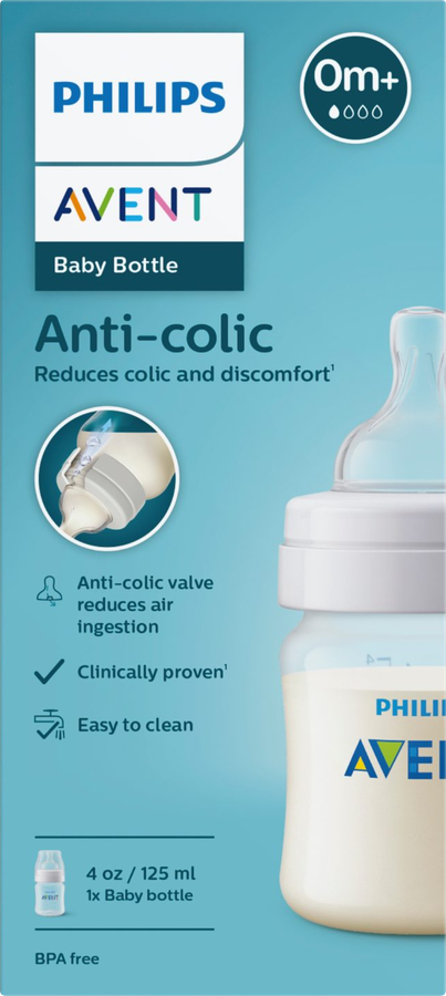 Бутылочка для кормления PHILIPS AVENT Anti-colic 125мл, с 0 месяцев, Арт. SCY100/01, превью