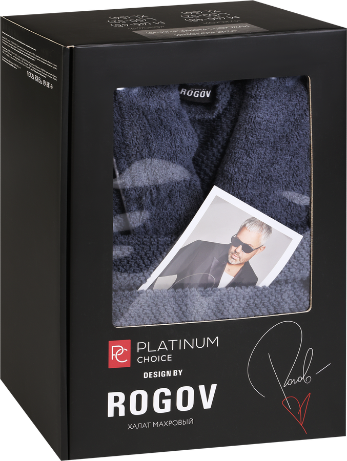 Халат махровый мужской PLATINUM CHOICE р. М (46–48), Арт. PCbathМ4648, превью