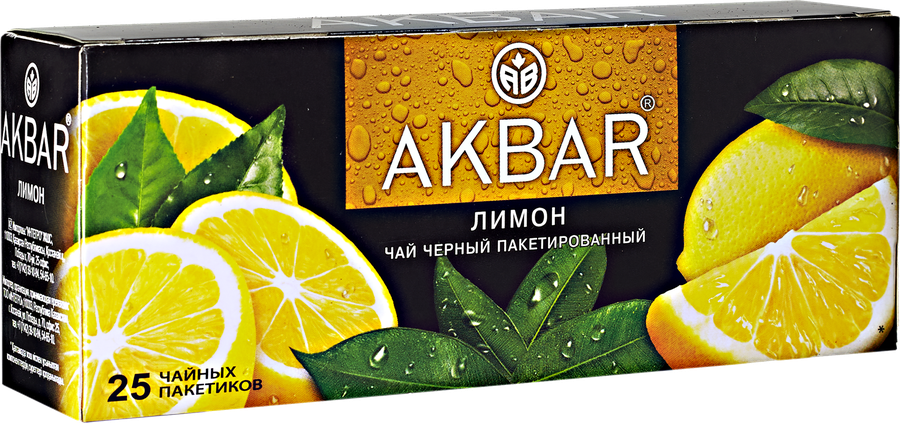 Чай черный AKBAR с ароматом лимона, 25пак, превью