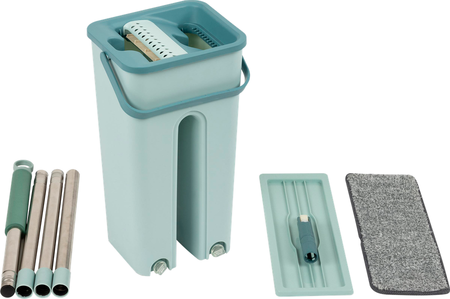 Швабра для пола РЫЖИЙ КОТ Clean hands, с насадкой из микрофибры + ведро, Арт. 310459, предпросмотр