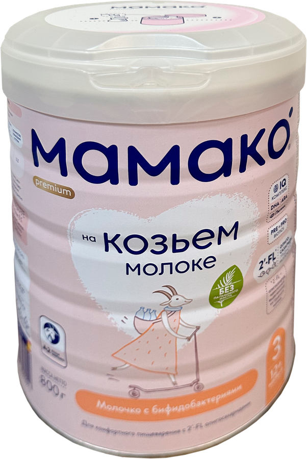 Напиток молочный МАМАКО 3 Premium на основе козьего молока с 2FL, с 12 месяцев, 800г, превью