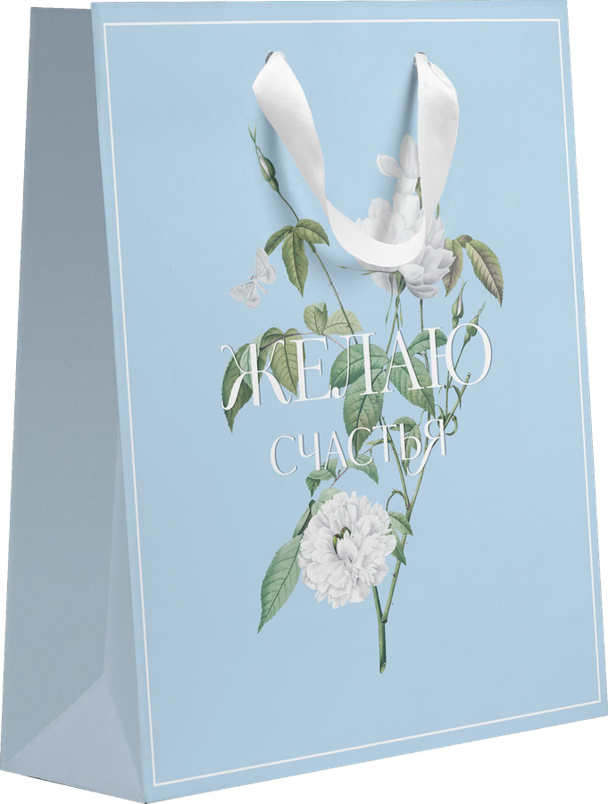 Пакет подарочный ПАКЕТИКО Blue bird, 22,7х18х10см, Арт. M, предпросмотр