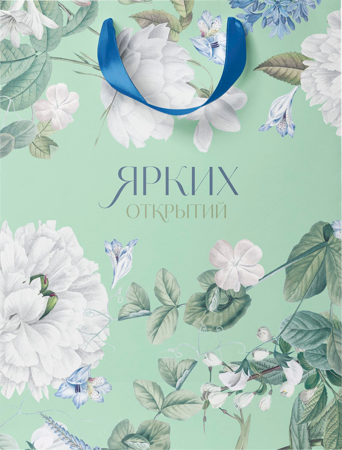 Пакет подарочный ПАКЕТИКО Blue bird, 31,5х25,5х11см, Арт. LV, предпросмотр