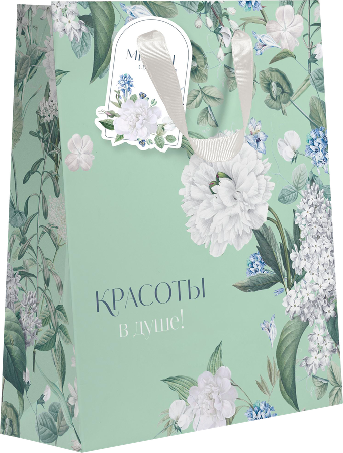 Пакет подарочный ПАКЕТИКО Blue bird премиум, 22,7х18х10см, Арт. МS, превью