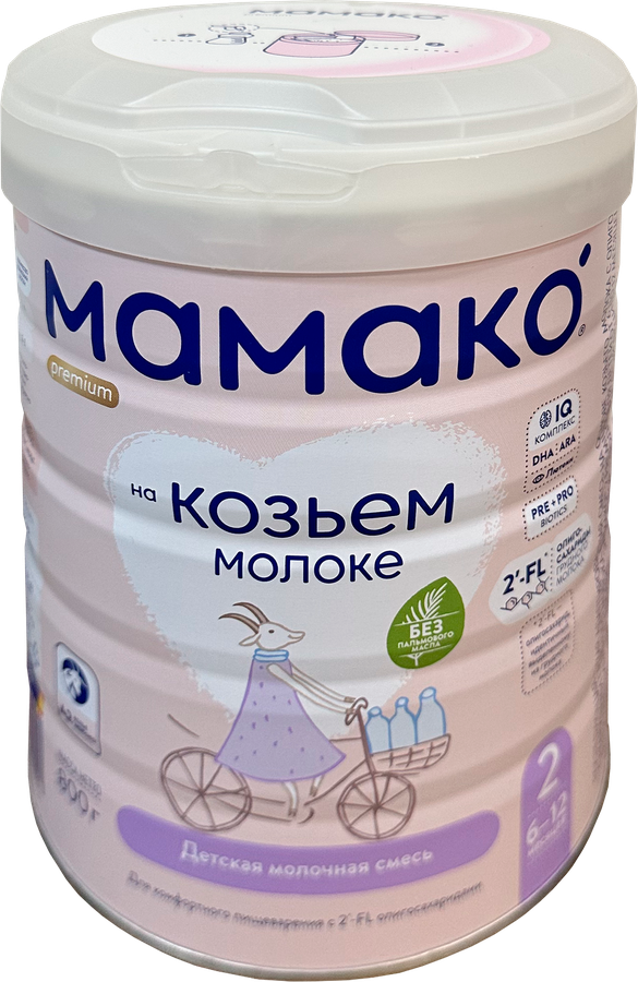 Смесь молочная МАМАКО 2 Premium, на основе козьего молока с 2FL, с 6 месяцев, 800г, превью