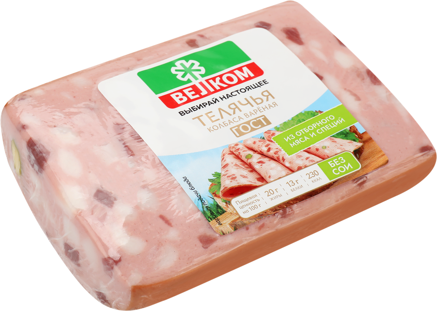 Колбаса вареная ВЕЛКОМ Телячья, 400г, превью