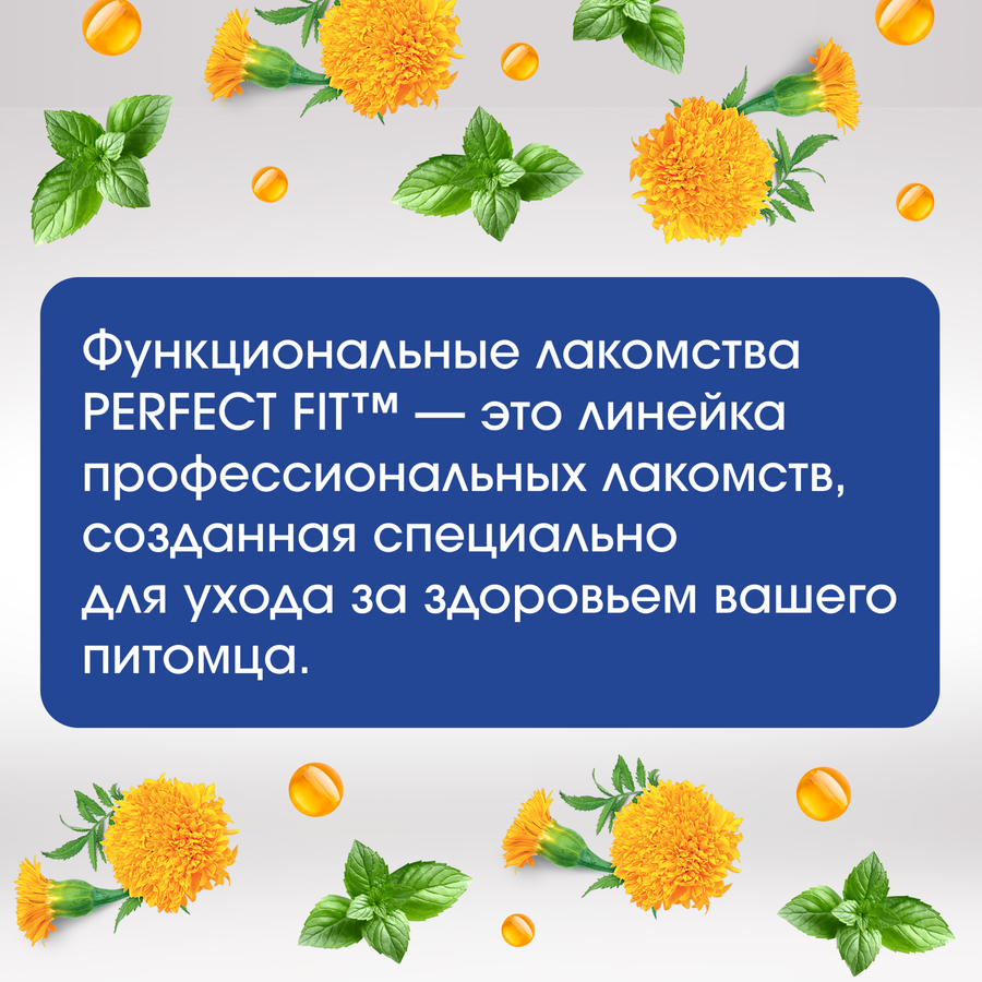Лакомство для кошек PERFECT FIT Immunity с курицей и добавлением экстракта бархатцев, 50г, превью