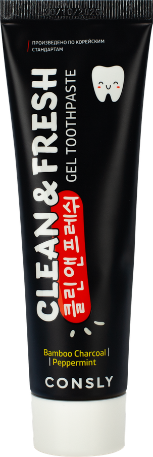 Зубная паста CONSLY Clean&Fresh Уголь и перечная мята, гелевая, 105г, превью