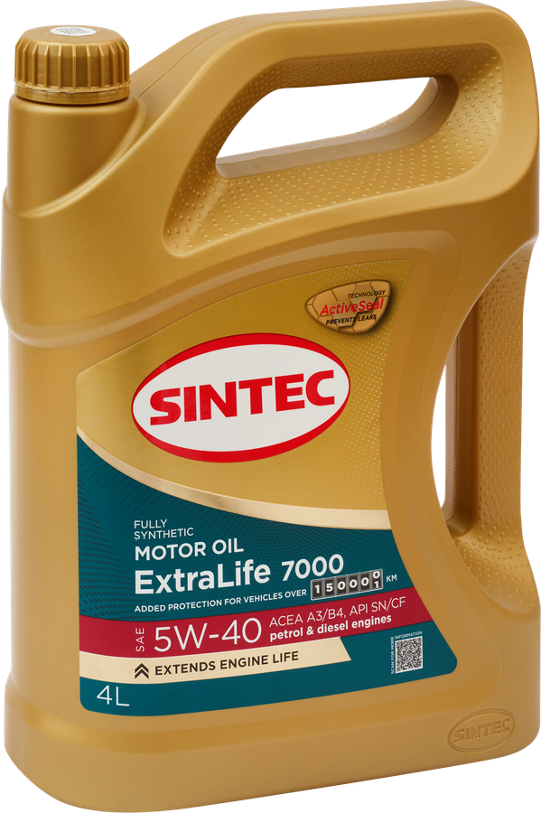 Масло моторное SINTEC ExtraLife 7000 5W-40 A3/B4 SN/CF, 4л, предпросмотр
