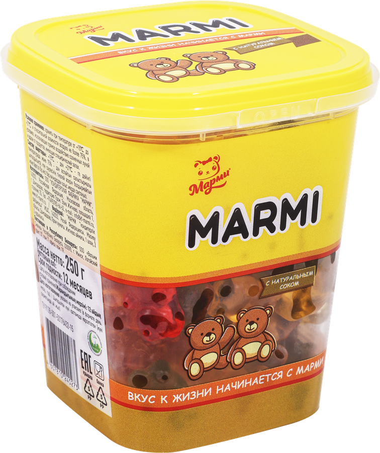 Мармелад жевательный МАРМИ с соком в форме мишки, 250г, предпросмотр