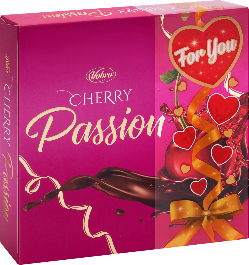 Конфеты шоколадные VOBRO Cherry passion, 126г, предпросмотр