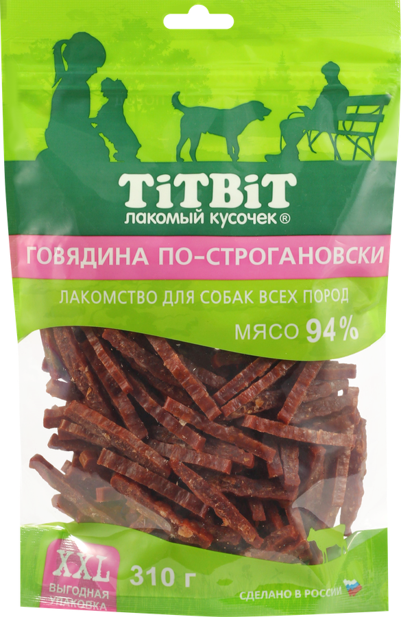 Лакомство для собак TITBIT Говядина по-строгановски, выгодная упаковка 
XXL, для всех пород, 310г, превью