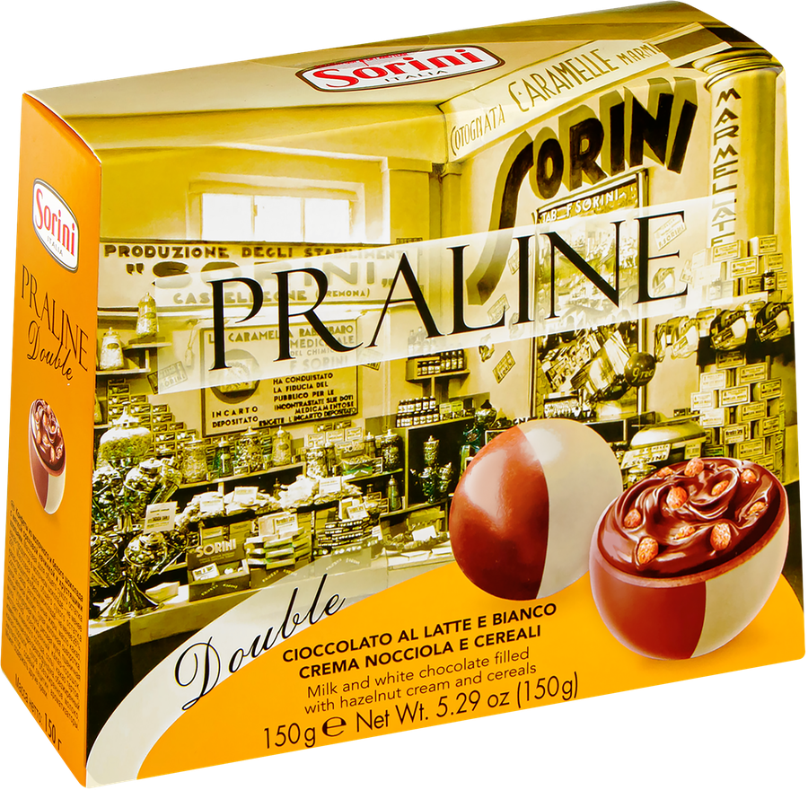 Конфеты SORINI Bauletto Double из молочного и белого шоколада, 150г, превью