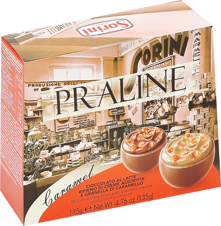 Пралине SORINI Praline Caramel ассорти из молочного шоколада, 135г, предпросмотр