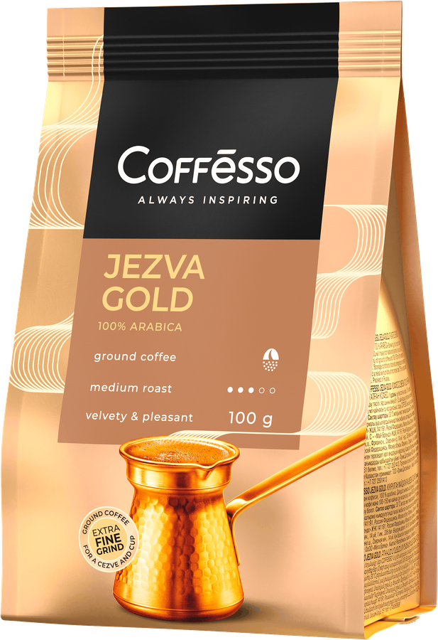 Кофе молотый COFFESSO Jezva Gold 100% Arabica, 100г, предпросмотр