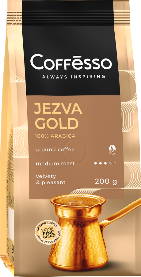 Кофе молотый COFFESSO Jezva Gold 100% Arabica, 200г, превью