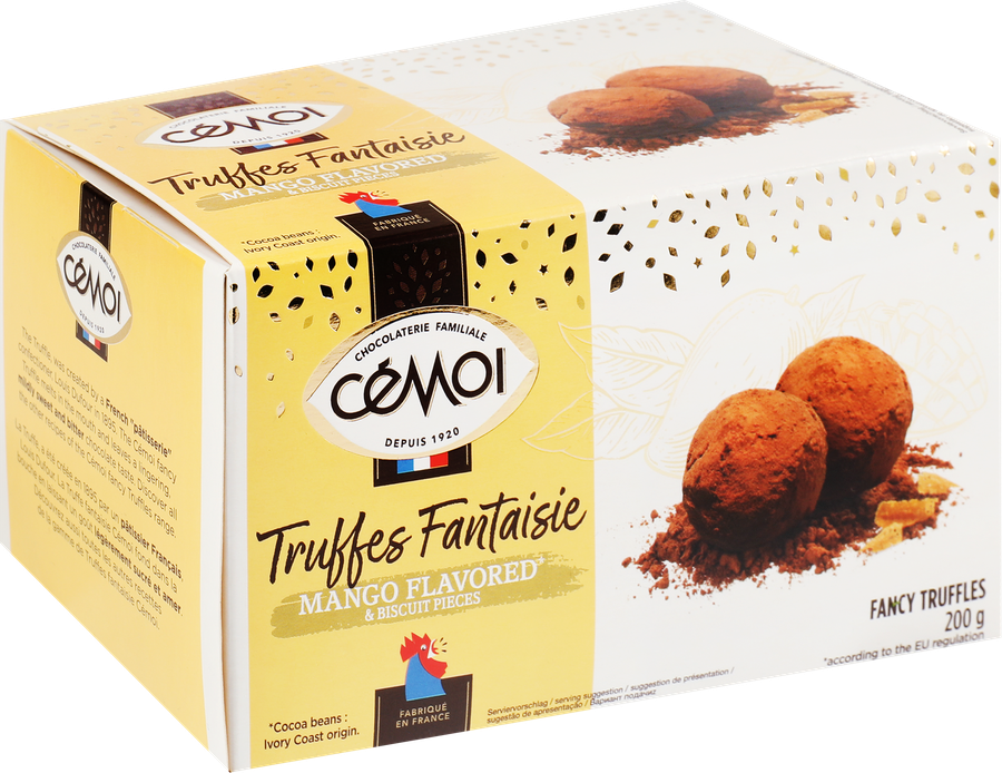 Конфеты CEMOI Шоколадные трюфели с кусочками печенья и вкусом манго, 200г, превью