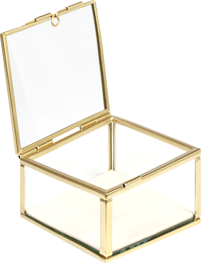 Шкатулка HOMECLUB Jewellery 9x9x4,5см, металл, стекло, Арт. CC-C0120, превью