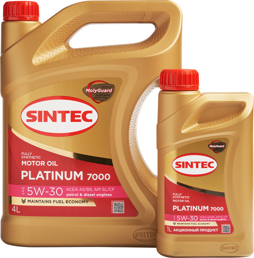 Масло моторное SINTEC Platinum 7000 Акция 4+1 5W-30&nbsp;A5/B5&nbsp;SL/CF, 4л, превью