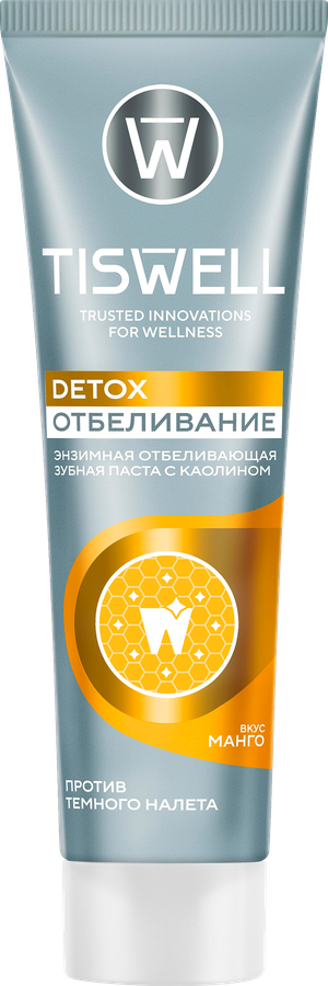 Зубная паста TISWELL Энзимная отбеливающая с каолином, манго, 110г, превью