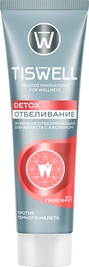 Зубная паста TISWELL Энзимная отбеливающая с каолином, грейпфрут, 110г, превью