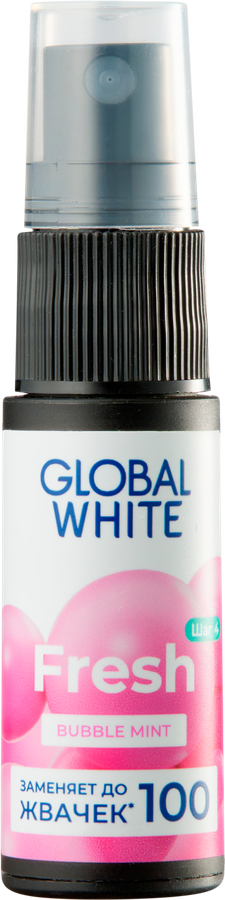 Спрей для полости рта GLOBAL WHITE Bubble mint освежающий, 15мл, превью