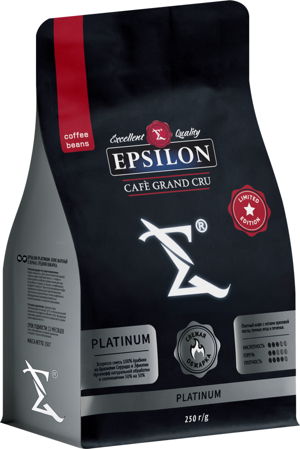 Кофе зерновой EPSILONPRESSO Epsilon Platinum, 250г, превью