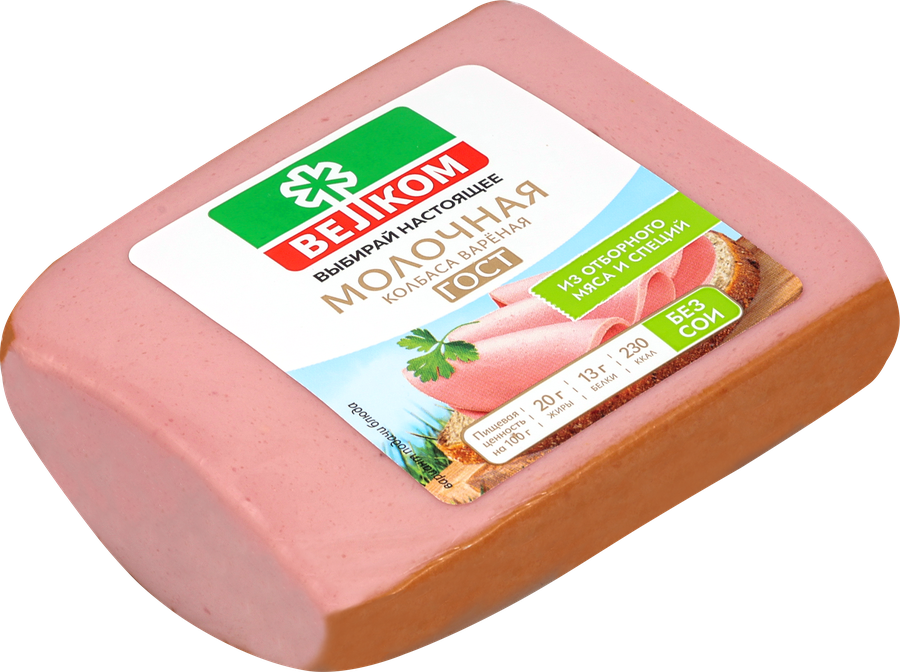 Колбаса вареная ВЕЛКОМ Молочная, 400г, превью