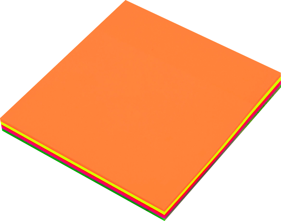 Стикеры BRAUBERG Multi Colour, блок самоклеящийся пластиковый, 4 цвета, 7,6х7,6см, 100 листов, превью