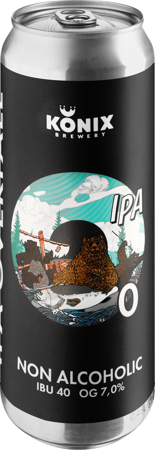 Пиво светлое безалкогольное KONIX BREWERY ИПА Оверфол фильтрованное пастеризованное, 0.45л, превью