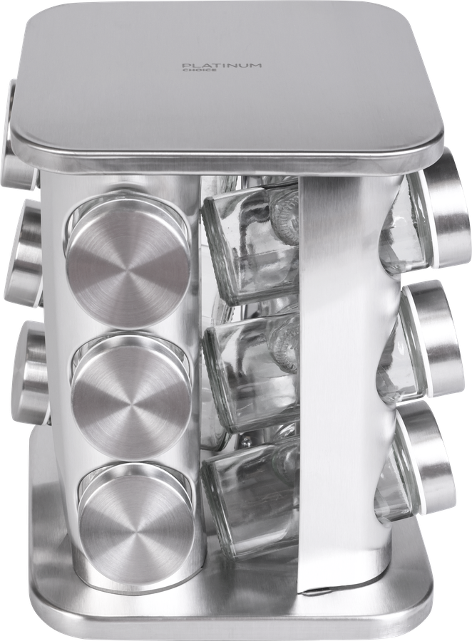 Набор банок для специй PLATINUM CHOICE Smart Cook, на подставке, нержавеющая сталь, Арт. SNL-1, 12шт, превью