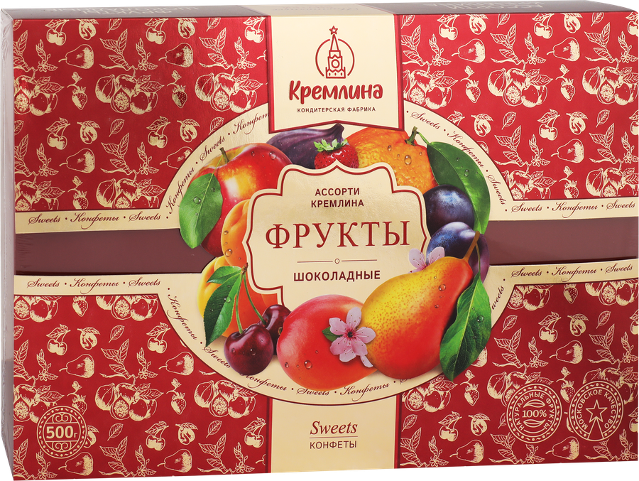 Конфеты КРЕМЛИНА из сухофруктов в шоколаде, в ассортименте, 500г, предпросмотр