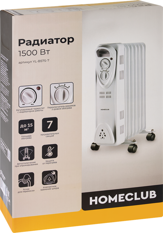 Радиатор HOMECLUB 7 секций, белый, Арт. YL-B57S-7, превью
