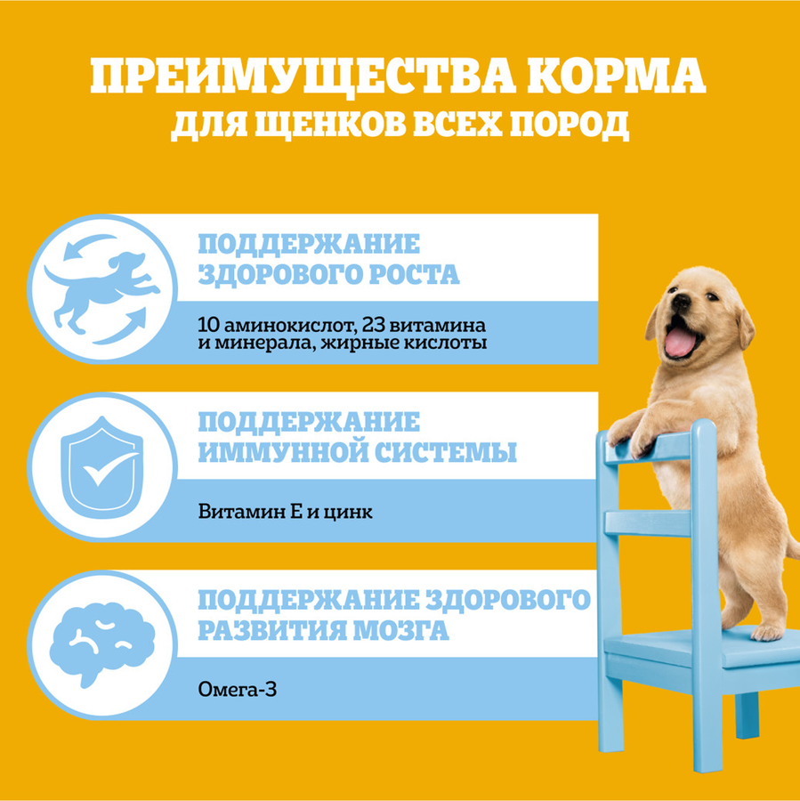 Корм сухой для щенков PEDIGREE полнорационный, с 2 месяцев, для всех пород, 500г, превью