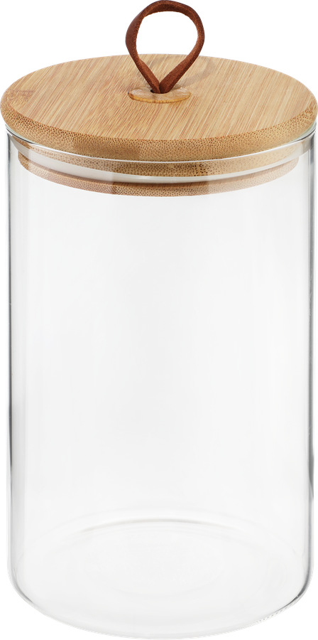 Банка для хранения HOMECLUB Timber, стекло, бамбук, 1.1л, Арт. 24SGPG10GSTXG-3, предпросмотр