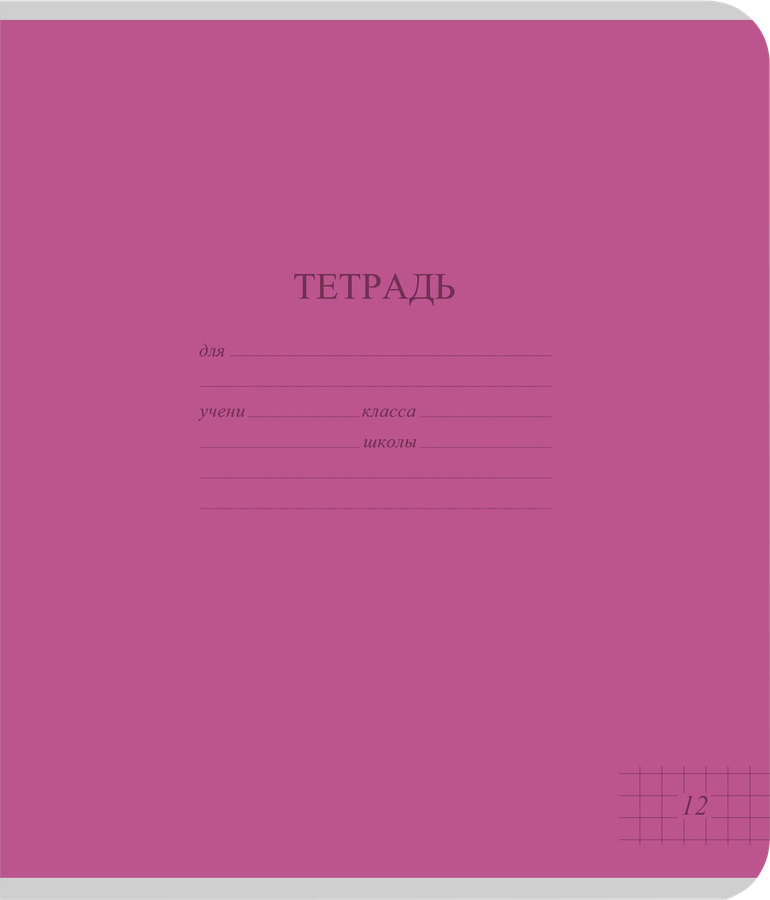 Тетрадь школьная КБК А5, 12 листов, в линейку, картон, однотонная яркая, Арт. TW 512 F1 BT 1 250, превью