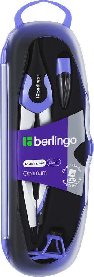 Готовальня BERLINGO Instinct циркуль 13,5см, аквамарин, пластиковый футляр, превью