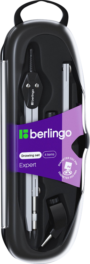 Готовальня BERLINGO Instinct циркуль 13,5см, аквамарин, пластиковый футляр, превью