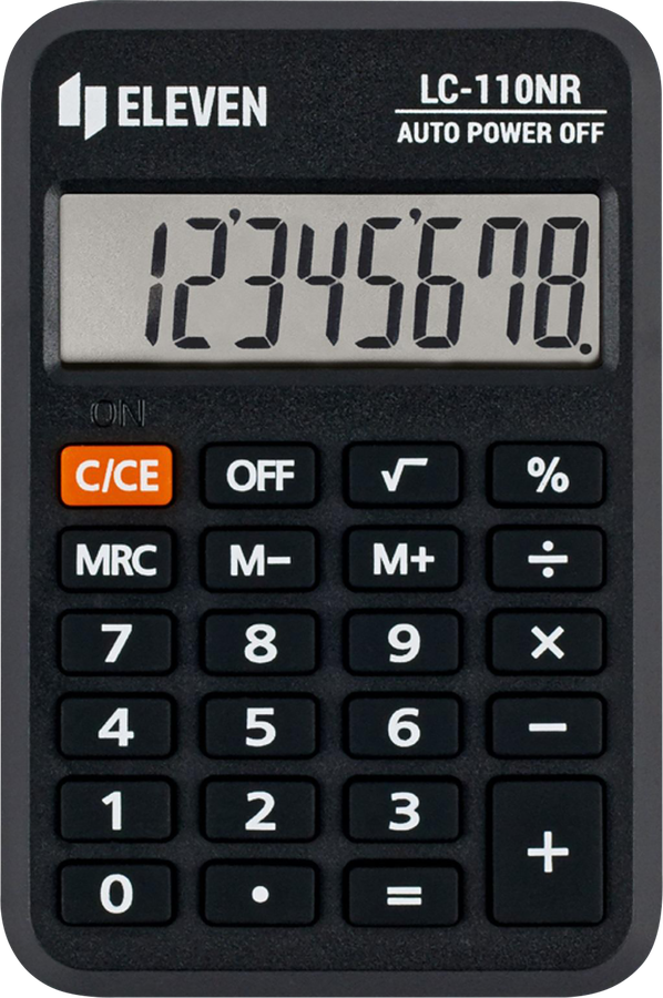 Калькулятор карманный ELEVEN LC-110NR, 8 разрядов, 5,8х8,8х1,1см, черный, предпросмотр