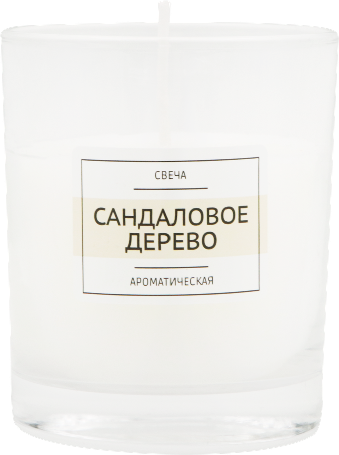 Свеча ароматическая HOMECLUB в стакане, сандаловое дерево, 6,5х8см, предпросмотр