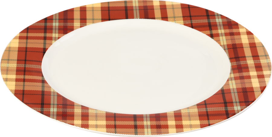 Тарелка обеденная HOMECLUB Plaid, 26,6см, фарфор, Арт. ED-p1, предпросмотр