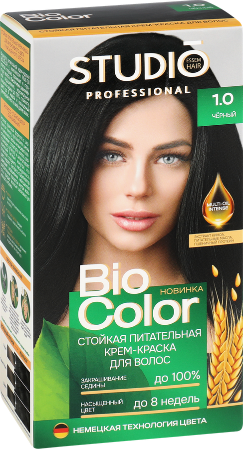 Краска для волос STUDIO Biocolor 1.0 Черный, 115мл, превью