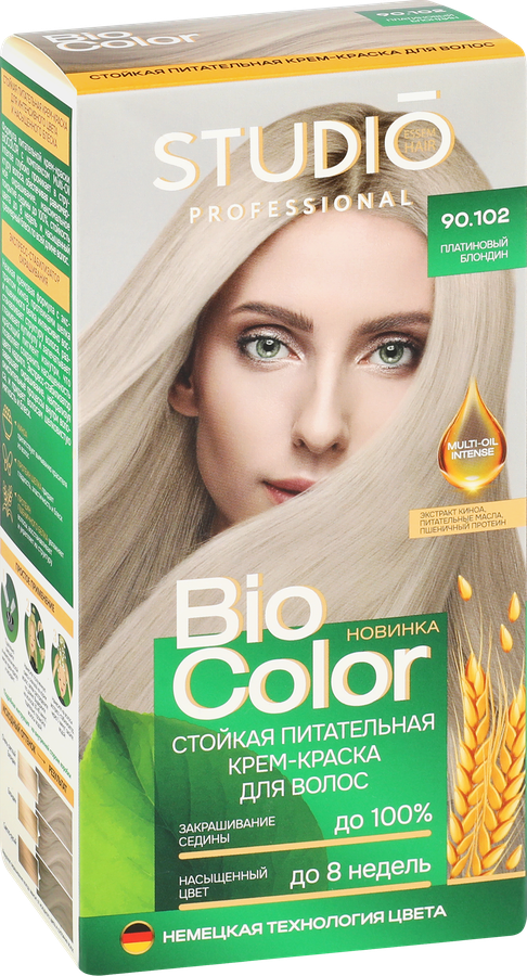 Краска для волос STUDIO Biocolor 90.102 Платиновый блондин, 115мл, превью