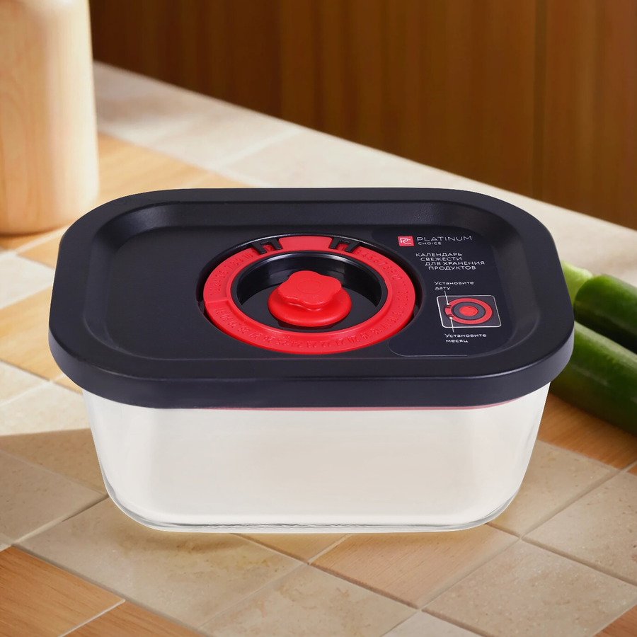 Контейнер PLATINUM CHOICE Smart Cook, герметичный, жаропрочное стекло, силикон, 480мл, Арт. CLC-1, превью
