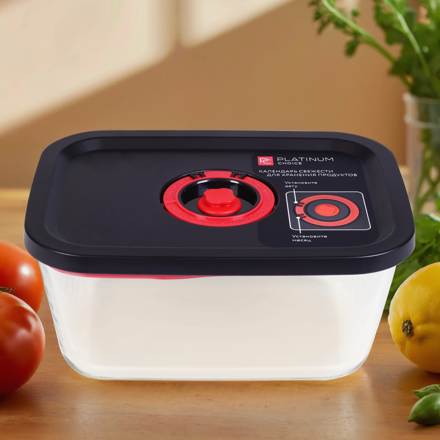 Контейнер PLATINUM CHOICE Smart Cook, герметичный, жаропрочное стекло, силикон, 1.4л, Арт. CLC-3, превью
