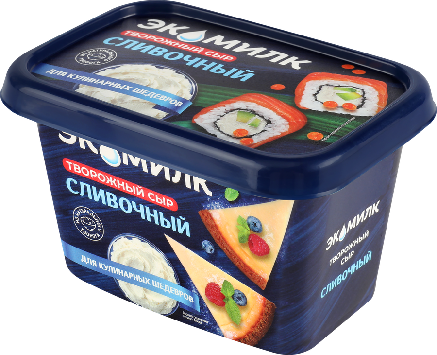 Сыр творожный ЭКОМИЛК 60%, без змж, 350г, предпросмотр