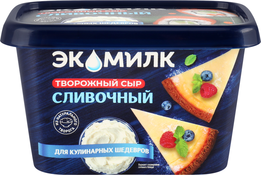 Сыр творожный ЭКОМИЛК 60%, без змж, 350г, предпросмотр