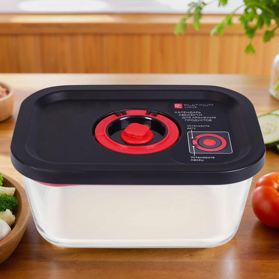 Контейнер PLATINUM CHOICE Smart Cook, герметичный, жаропрочное стекло, силикон, 900мл, Арт. CLC-2, превью